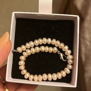 Genuine pearl 7inch bracelet (light dusty pink)